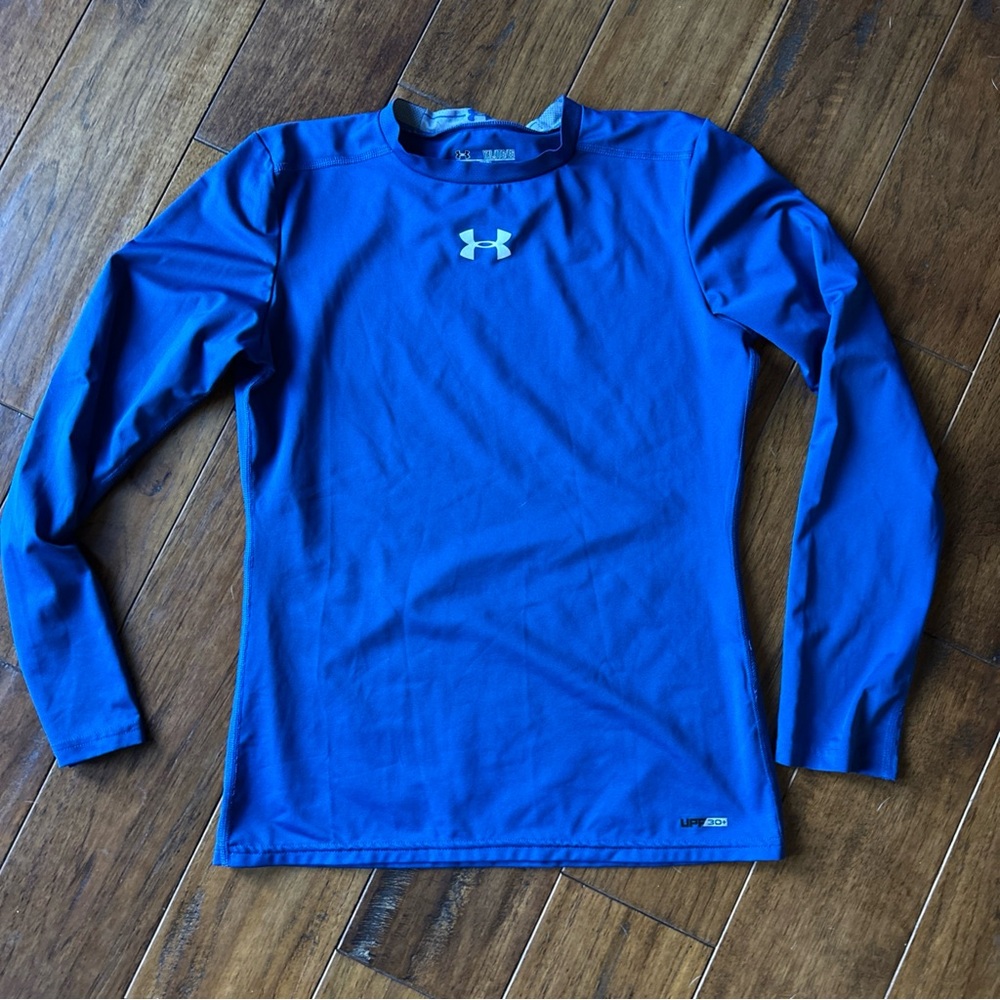 Under Armour Headgear Fitted Youth XL Royal Blue Long Sleeve 30 UPF Shirt